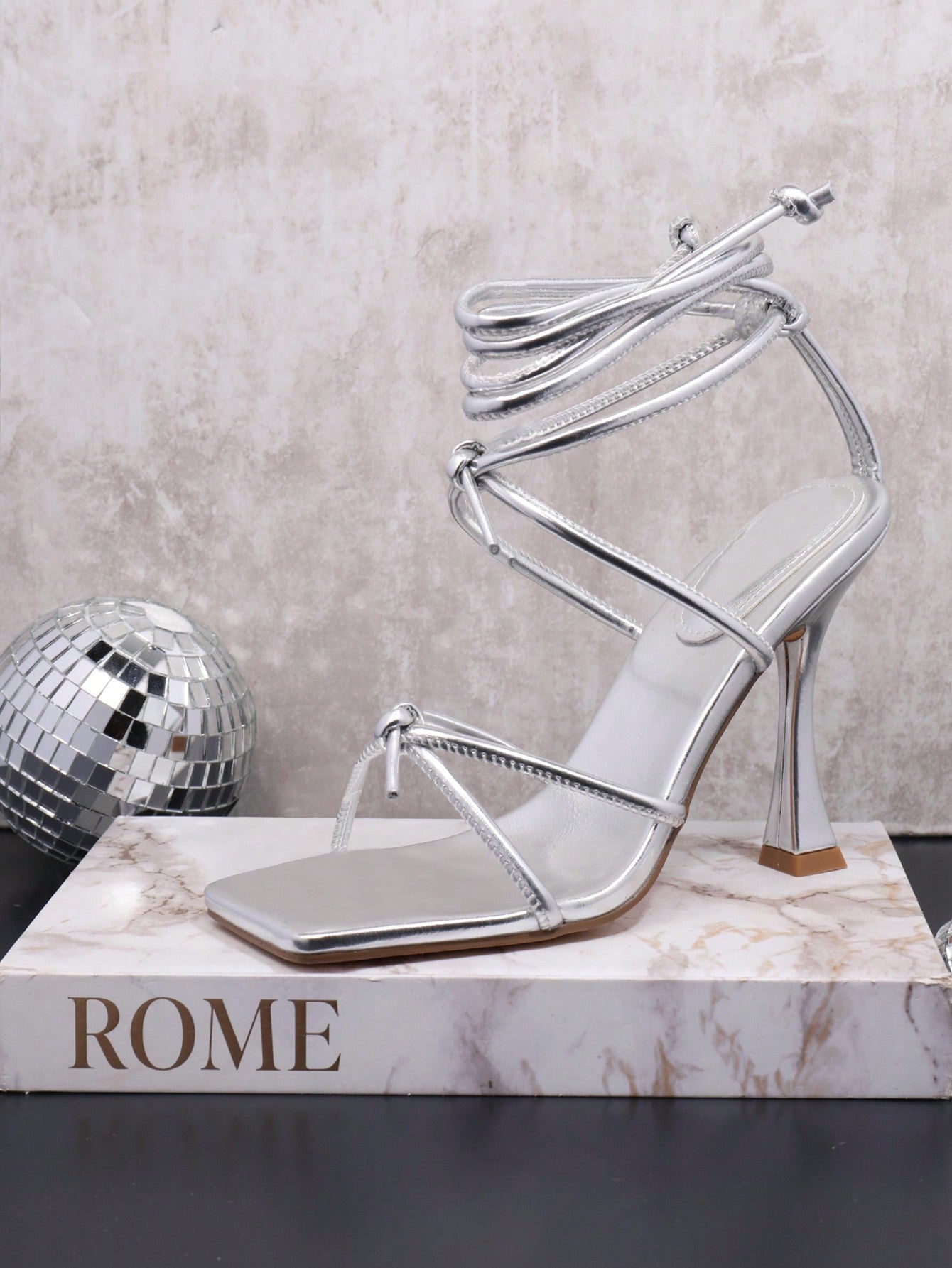 Women's Cross Strap Open Toe Stiletto High Heel Shoes