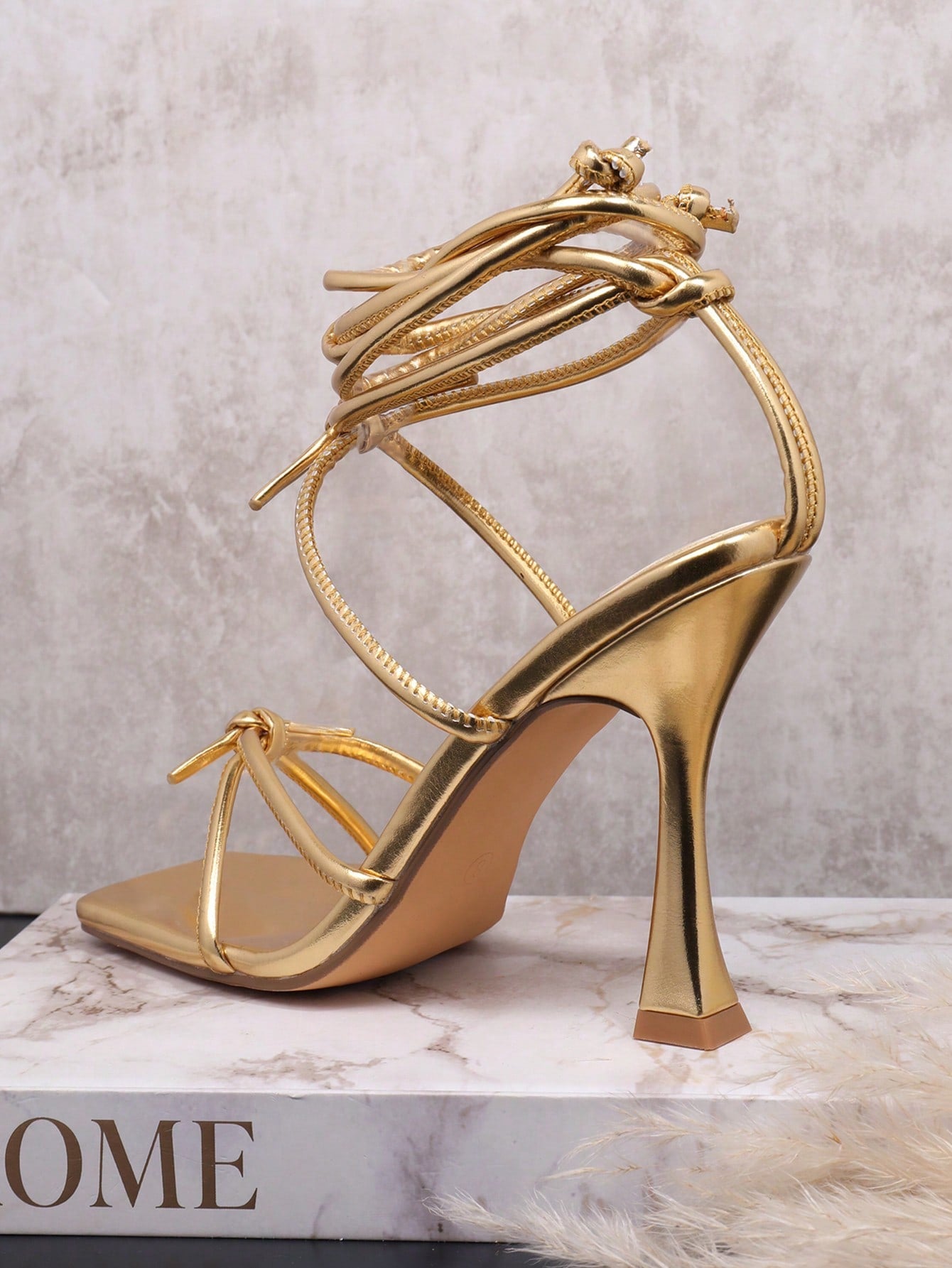 Women's Cross Strap Open Toe Stiletto High Heel Shoes