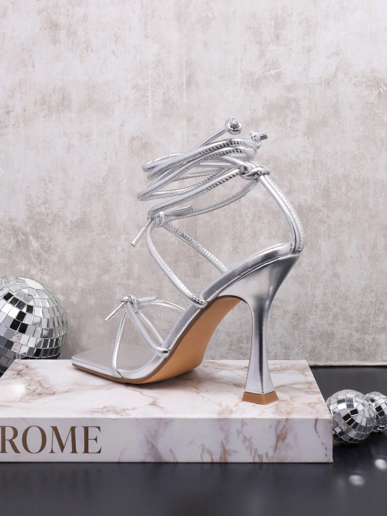 Women's Cross Strap Open Toe Stiletto High Heel Shoes