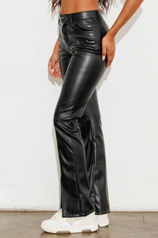 Rockstar Style Bootcut Leather Pants