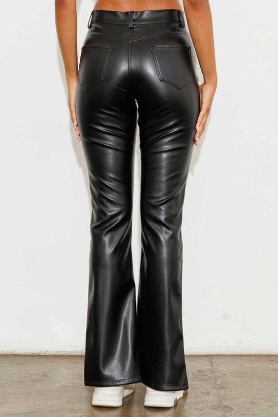 Rockstar Style Bootcut Leather Pants