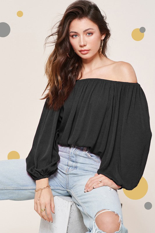 Spring Puff Sleeve Off Shoulder Blouse