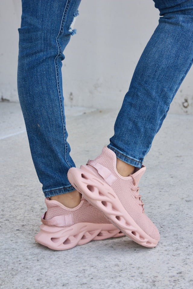 Mesh Link Breathable Platform Athletic Sneakers