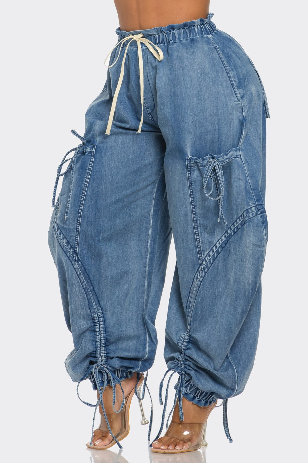 Relaxed Cargo Denim Pants