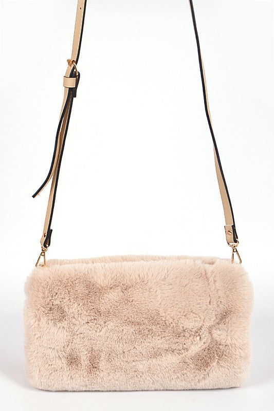 1 Hand Warmer Faux Fur Crossbody Bag