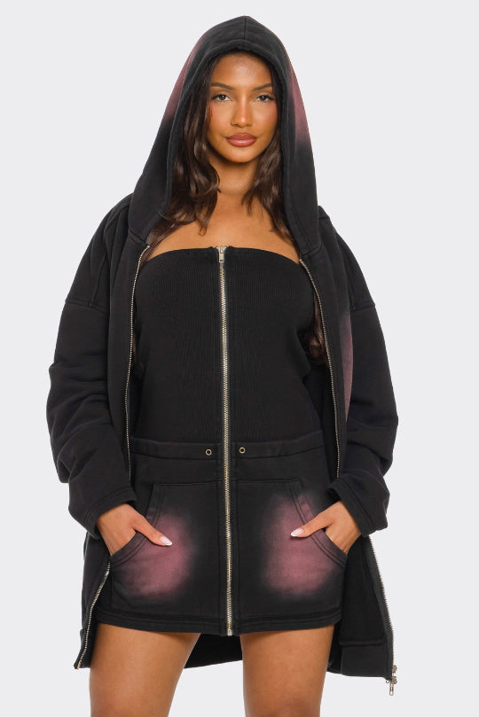 Afterglow Ombre Hoodie Skirt Set