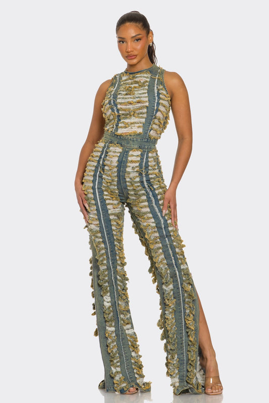 Golden Horizon Fringe Jumpsuit
