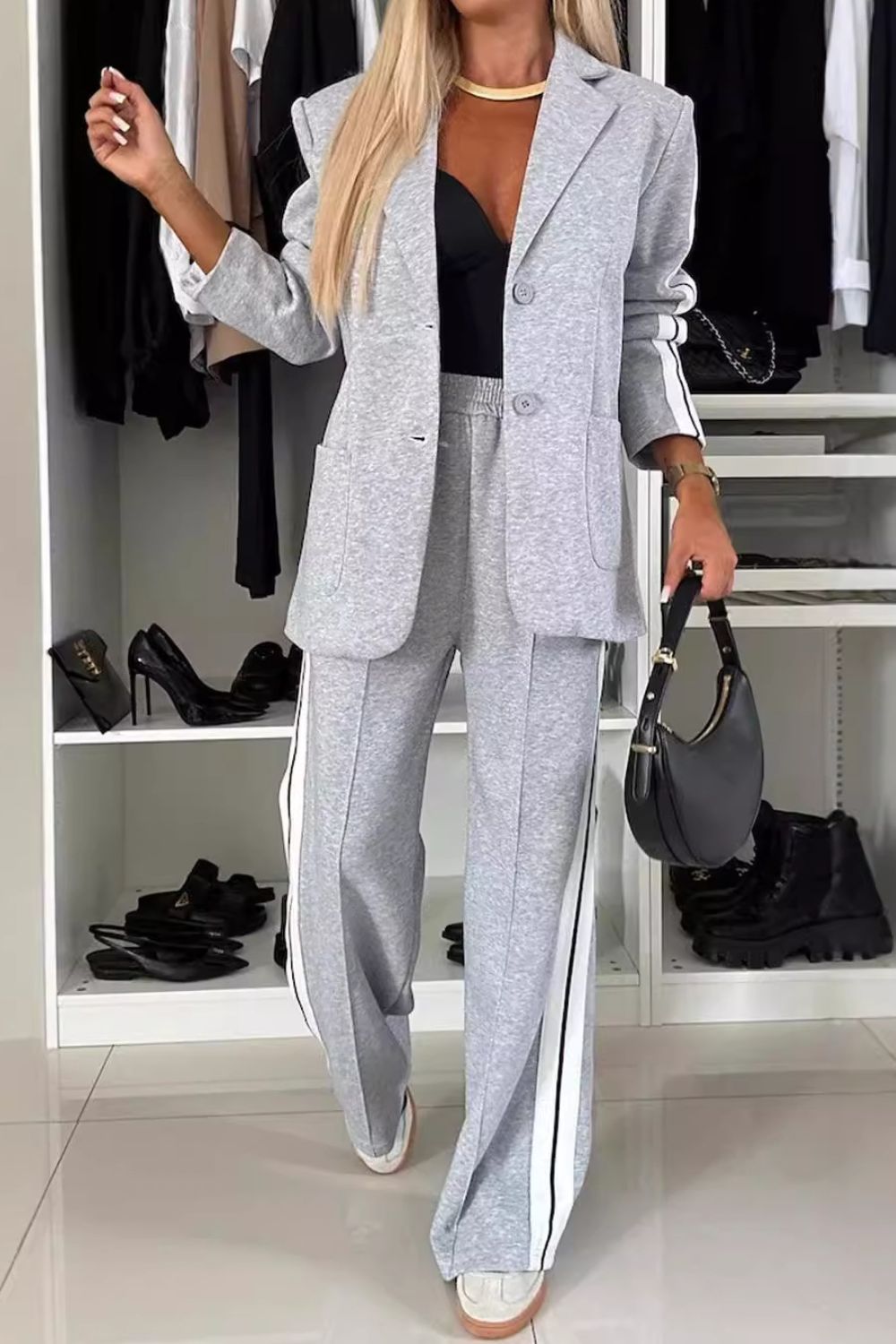 Women’s Boss Moves Contrast Two-Piece Pants Set