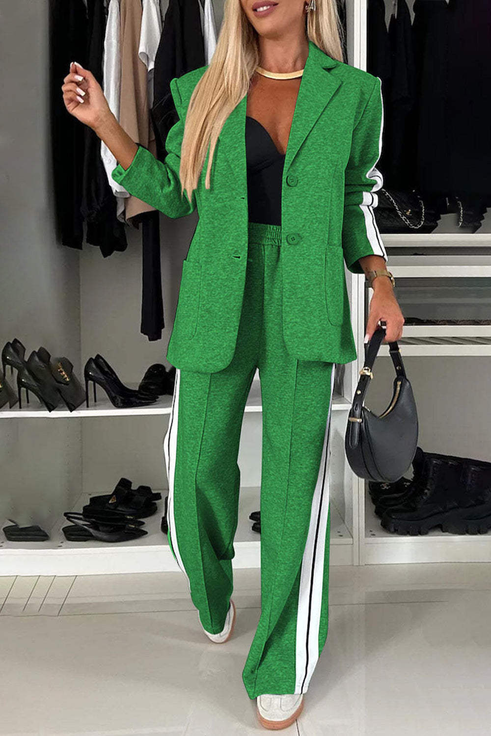 Women’s Boss Moves Contrast Two-Piece Pants Set