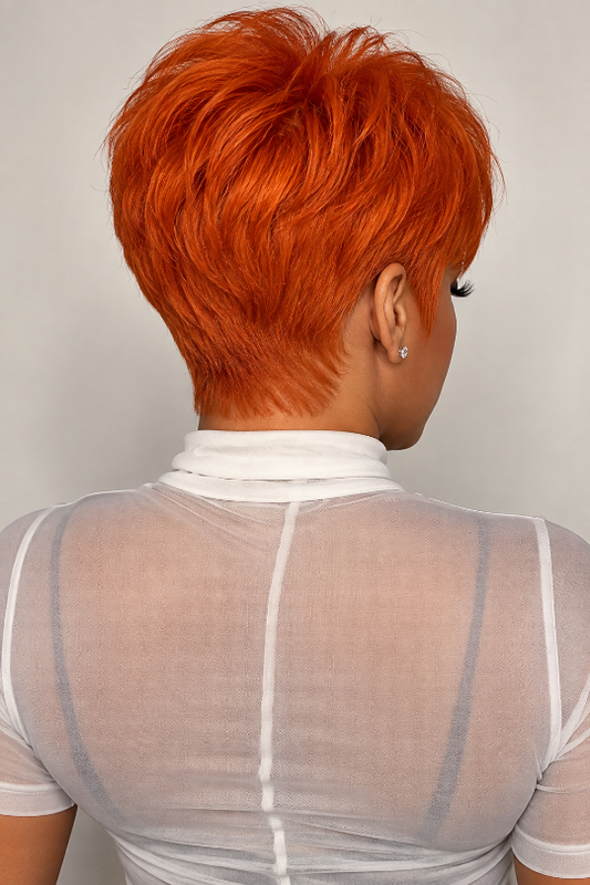 Layered Orange Ginger Pixie Short Wig
