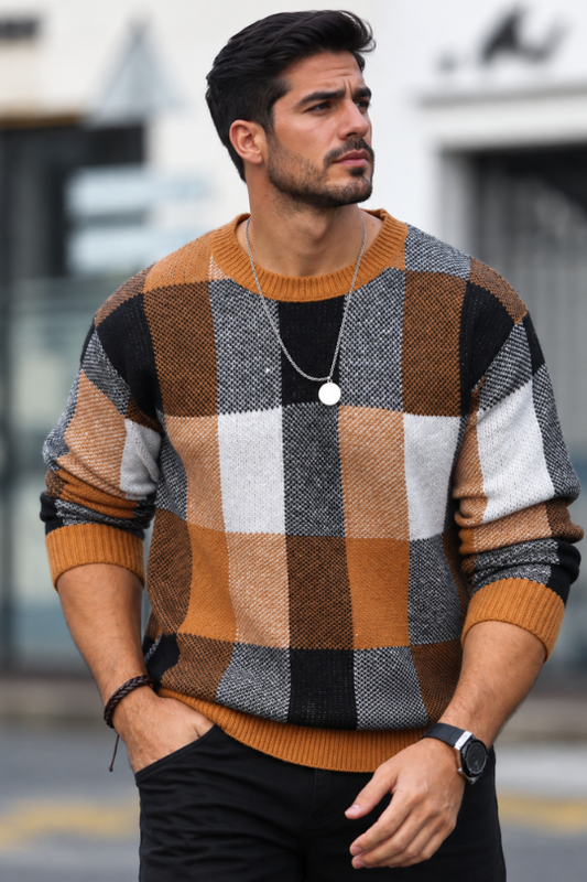 Men’s Checkpoint Plaid Knit Sweater