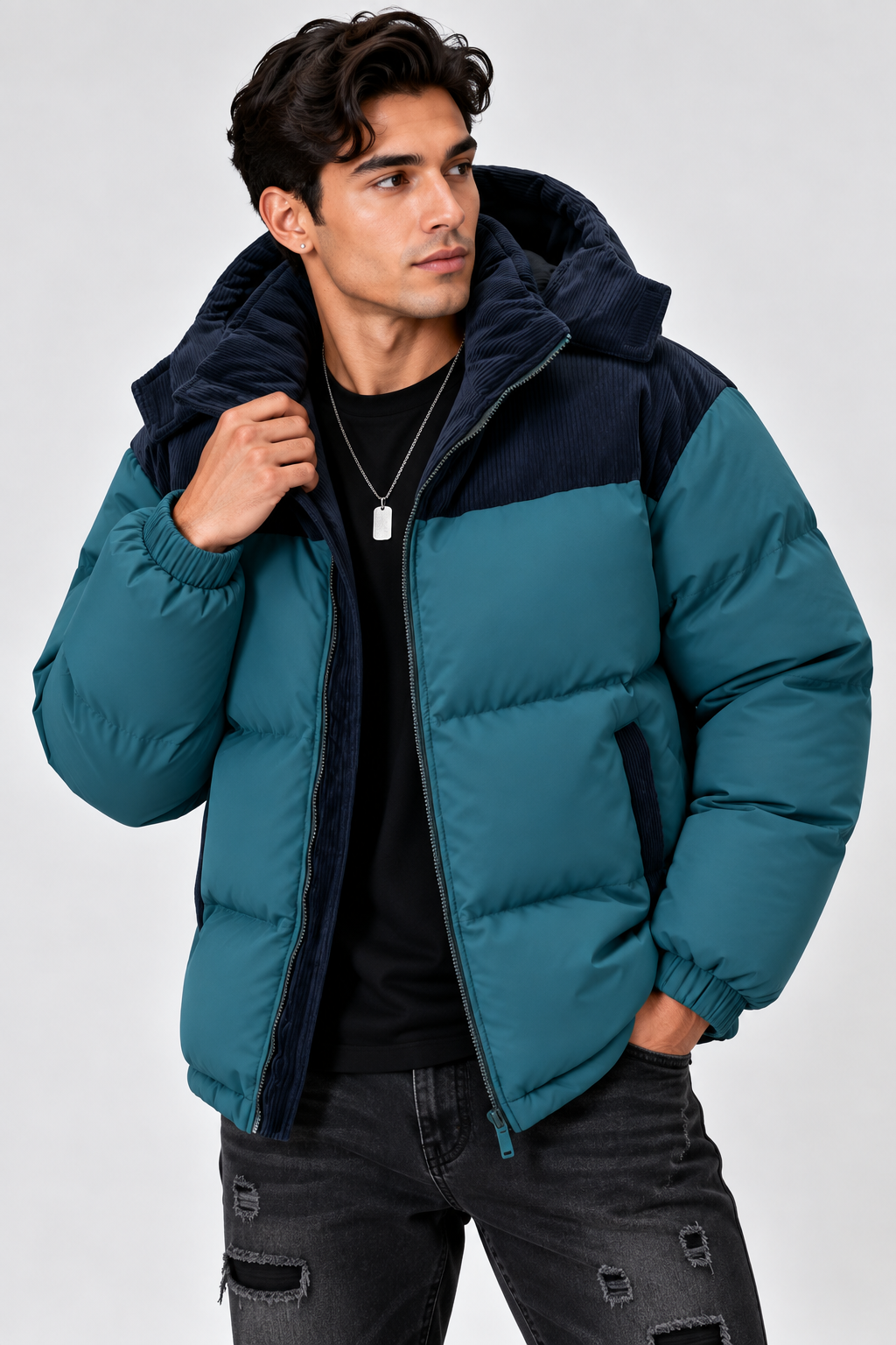 Men’s Ice Mode Colorblock Puffer Coat