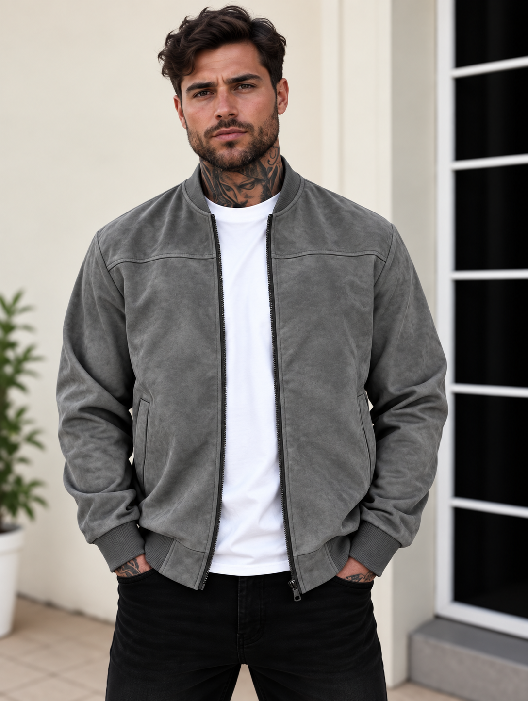 Men’s Maverick Suede Bomber Jacket