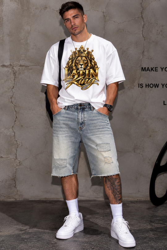 Men’s Rebel Cut Distressed Denim Shorts