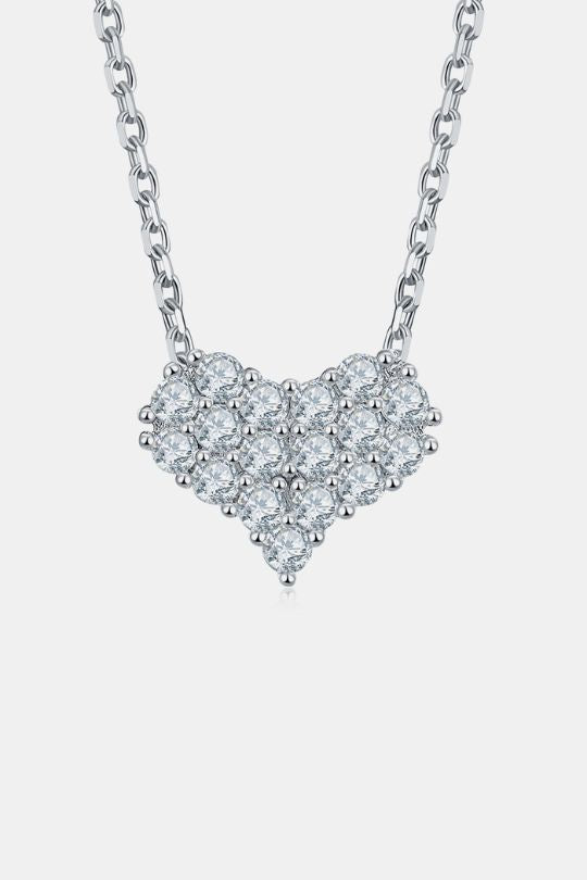 Moissanite Sterling Silver Heart Necklace