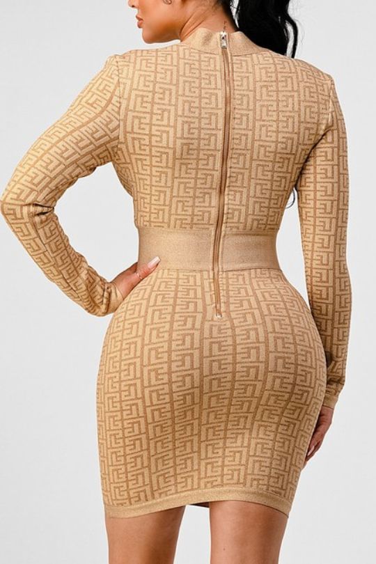 Women's V Neck Bandage Mini Dress