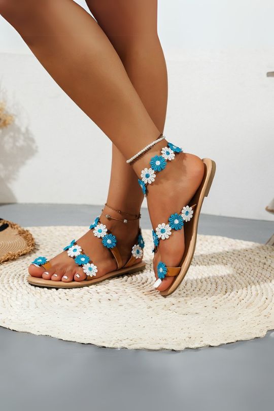 Colorful Sunflower Flat Sandals