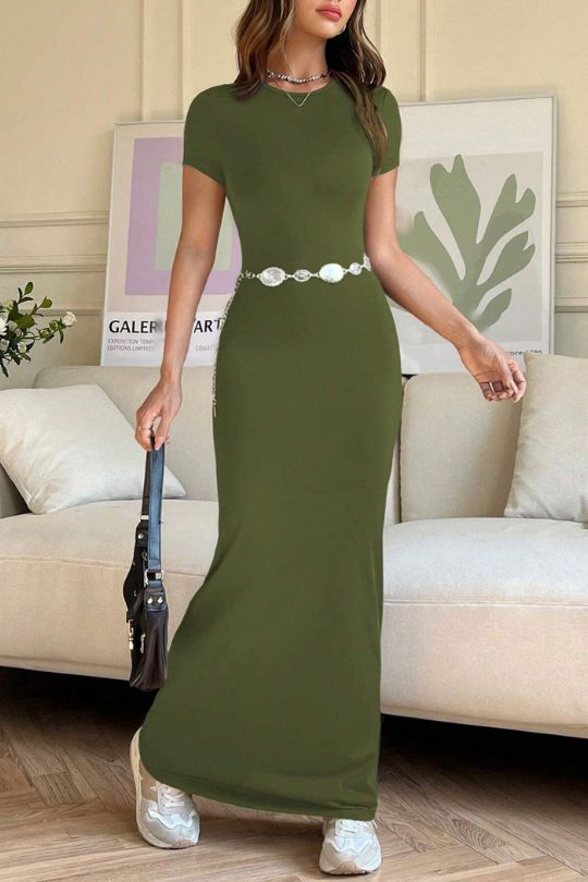 Women's Short Sleeve Maxi Tee Dress