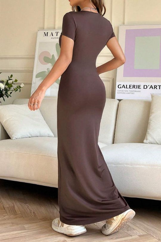 Women's Short Sleeve Maxi Tee Dress