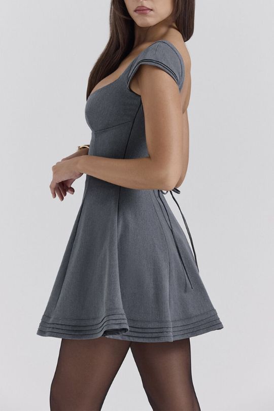 Sweetheart Lace-Up Sweetheart Mini Dress