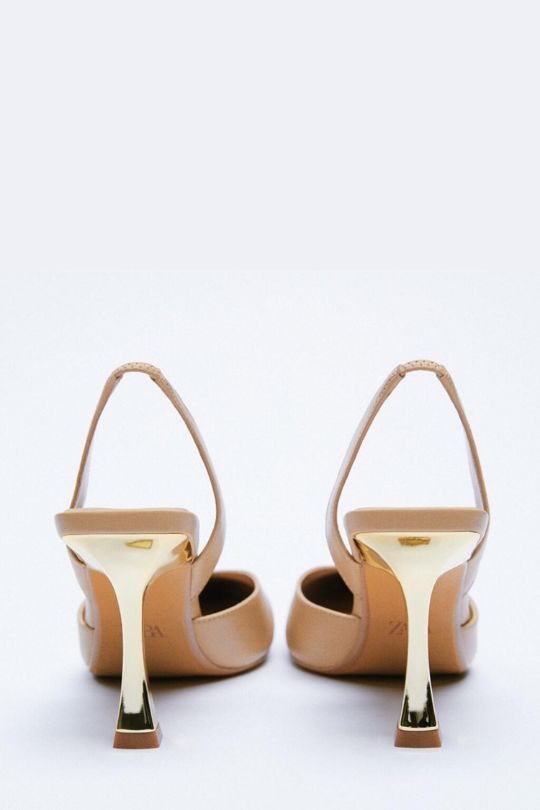 Women's Leather Slingback Stiletto Pumps