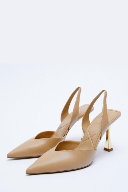 Women's Leather Slingback Stiletto Pumps