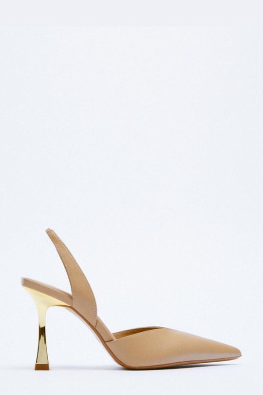 Women's Leather Slingback Stiletto Pumps