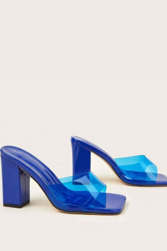 PU Leather Square Block Open Toe Sandals