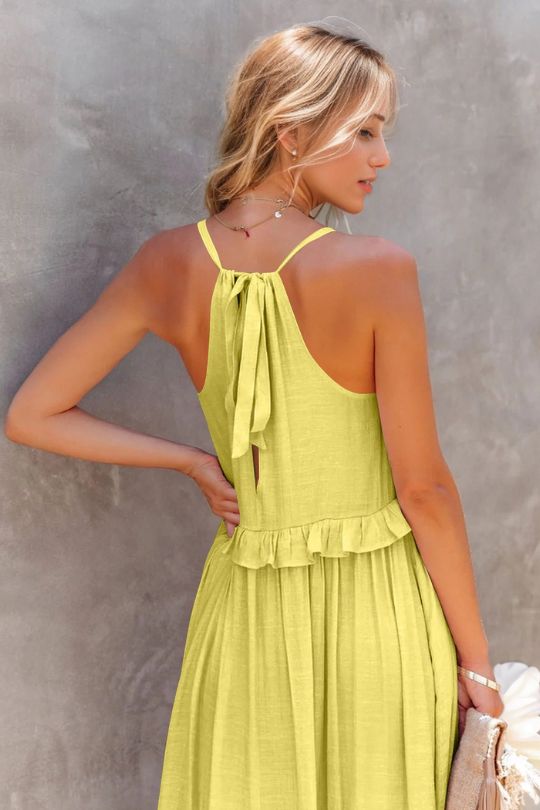 Ruffled Sleeveless Tiered Maxi Dress