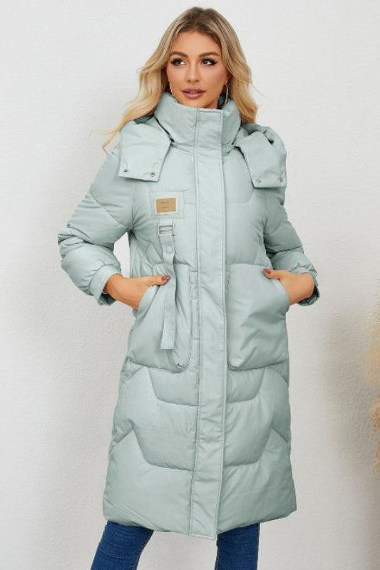 Long Sleeve Longline Hooded Winter Coat