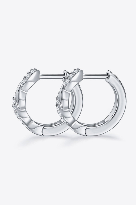 Twisted Platinum-Plated Diamond Earrings
