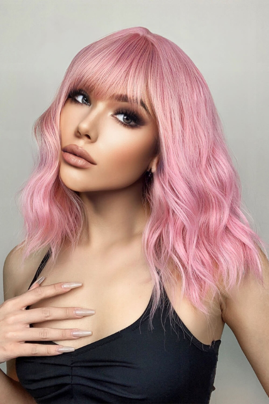 Light Wavy 12" Shoulder Length Bob Wig