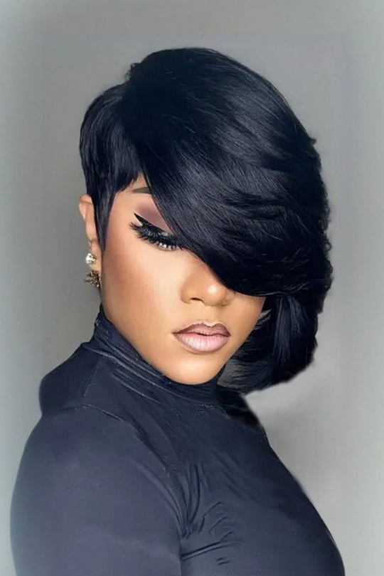 Short Brazilian Half Pixie Cut Wig