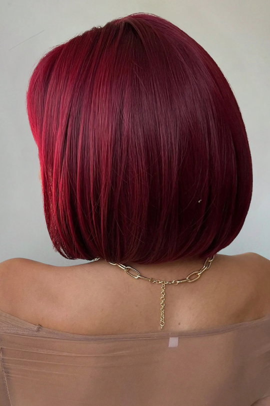Women's Short Burgundy Full Bob Wig