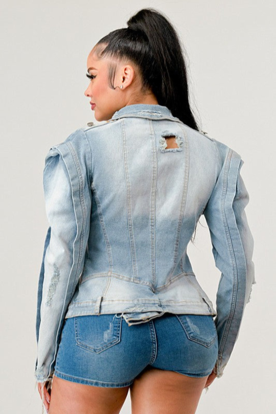 Vintage Lapel Denim Jean Jacket