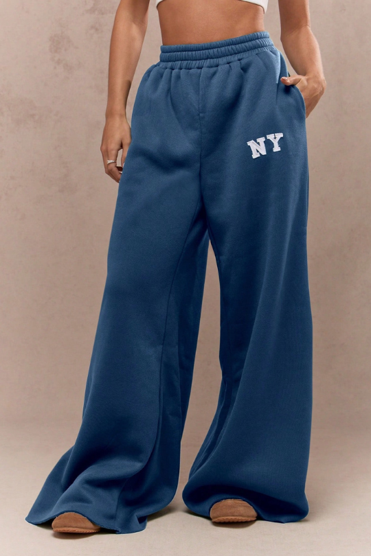 NY Wide Waist High Athletic Track Sweatpants