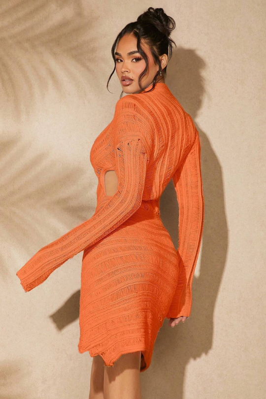 Follow Me Hollow Out Bodycon Sweater Dress