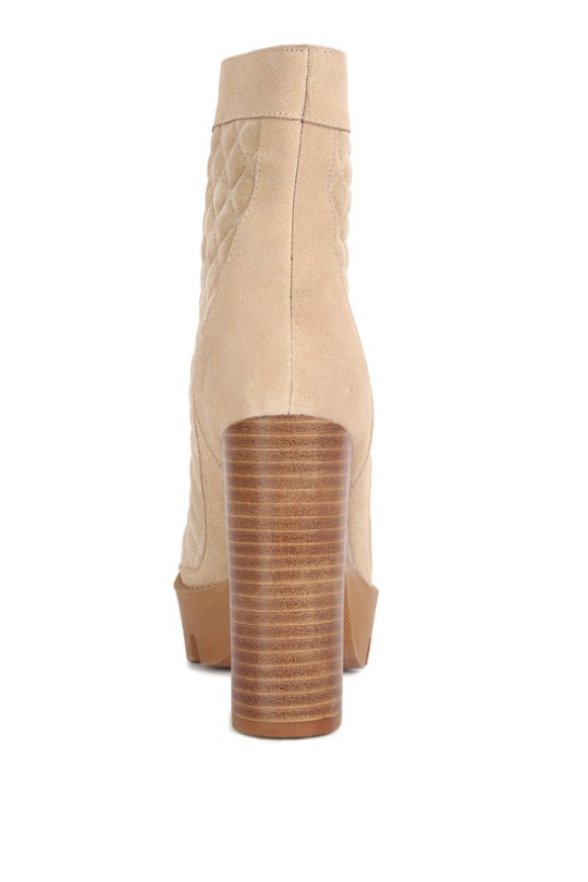 Women's Quilted Fine Suede Ankle Boots
