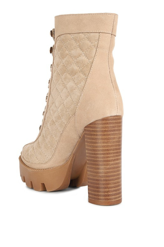 Women's Quilted Fine Suede Ankle Boots
