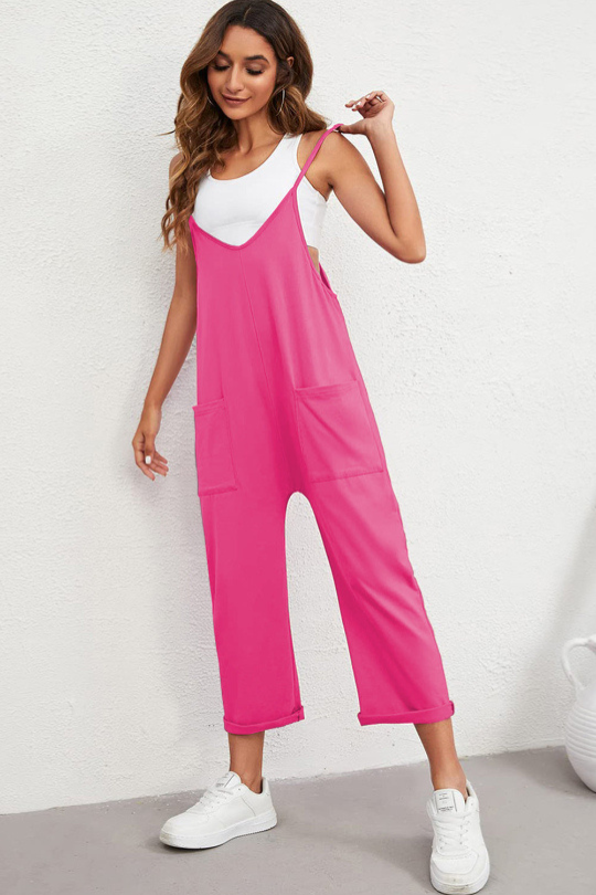 Straight Leg Adjustable Spaghetti Strap Jumpsuit