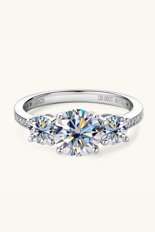 3 Carat Sterling Silver Lab-Created Diamond Ring