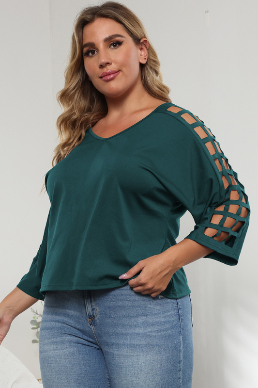 Women's Plus Size Cutout Detail Top
