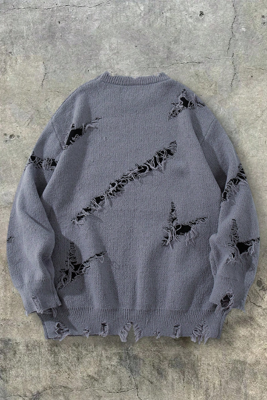 Unisex Shadowcode Ripped Letter Sweater