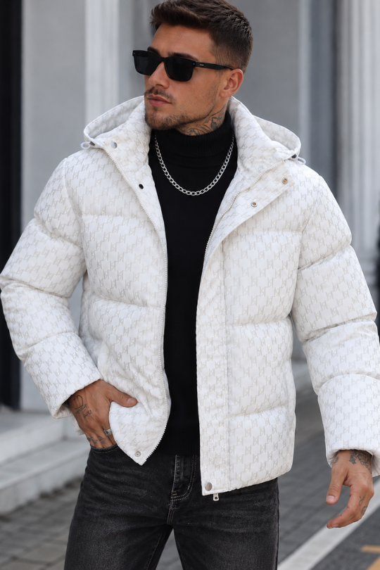 Men’s Blackout Studded Puffer Coat