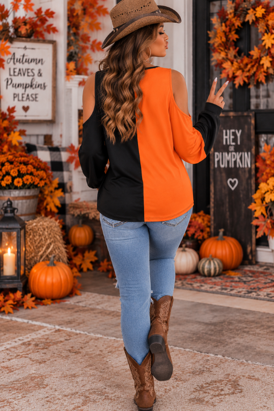 Women’s Spooky Sass Cold Shoulder Top