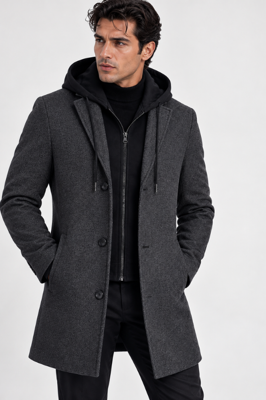 Men’s Executive Layer Hooded Overcoat