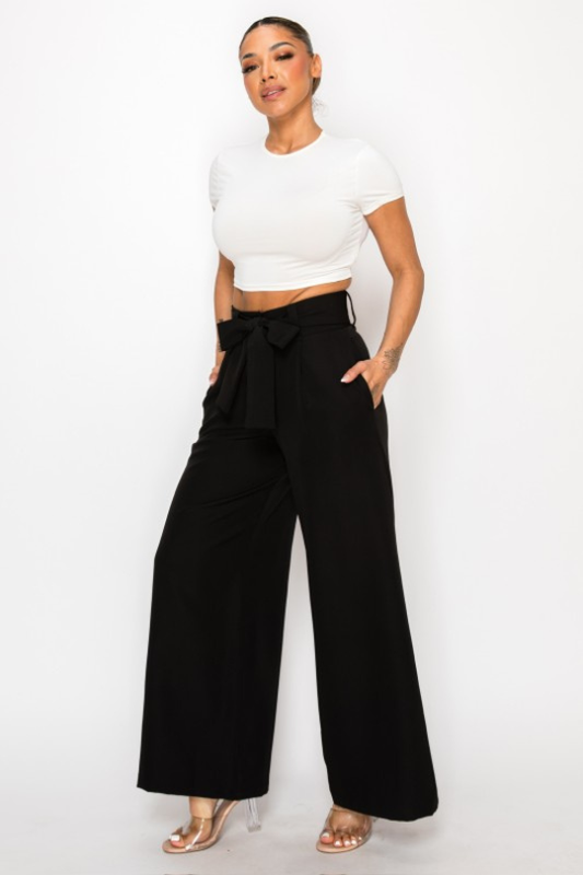Women's Dressy Belted High Waisted Pants
