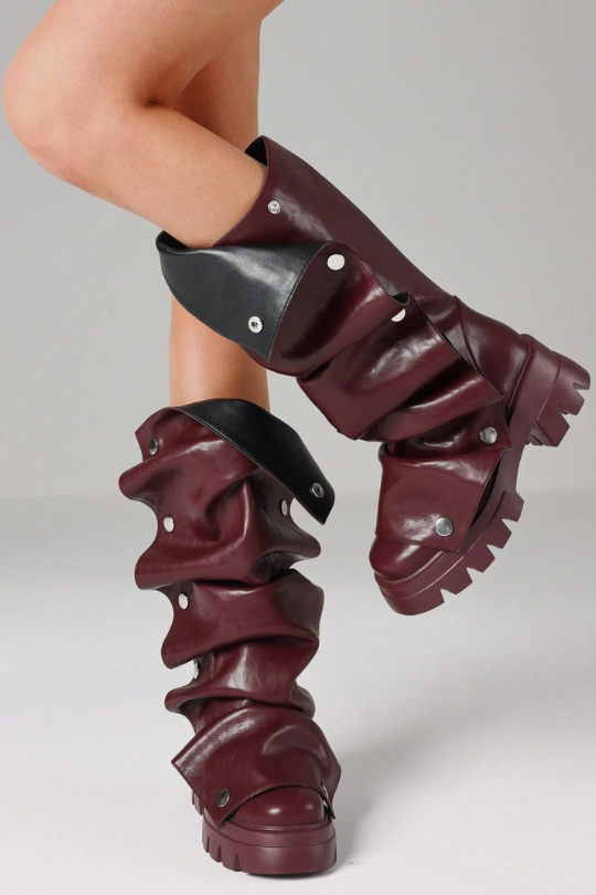 Women's Mid Y2K Platform Heels Ruch Boots