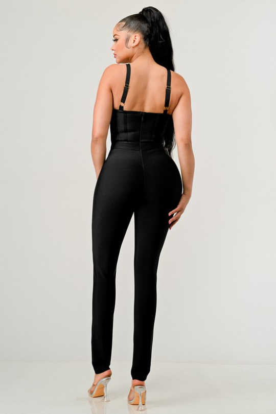 Women's Sleeveless Stretch Bandage Jumpsuit