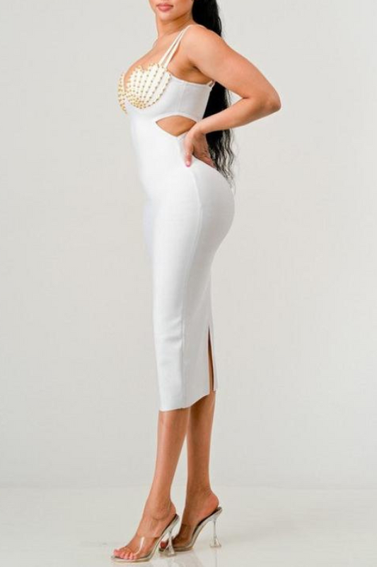 Sexy Midi Spaghetti Strap Bandage Dress